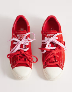 dámske červené kožené tenisky Converse